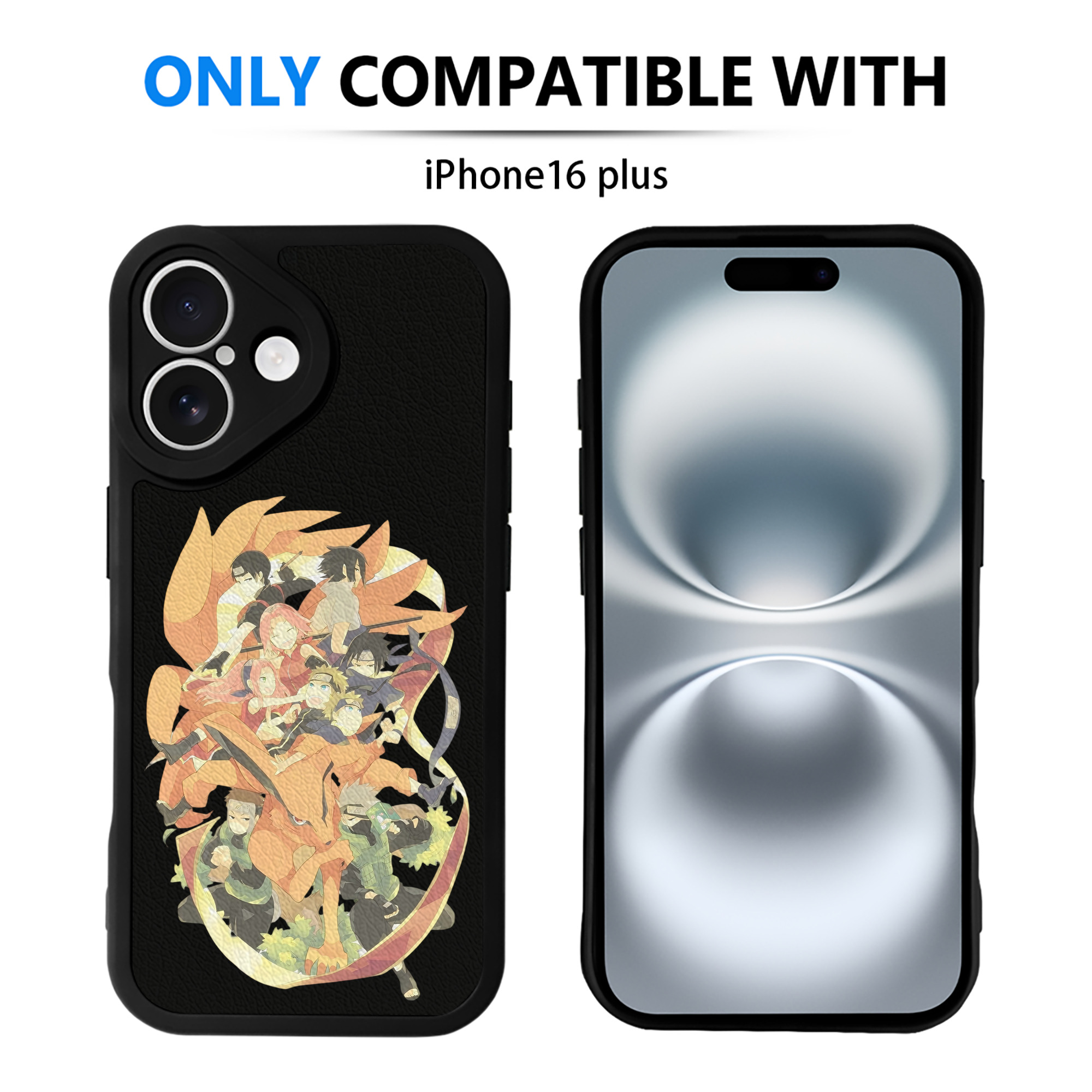 （画像用） NARUTO -ナルト- うずまき ナルト Uzumaki Naruto 【iPhone 16シリーズ対応】シリコンスマホケース（レザー調） 材質：シリコン